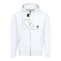 White walking the dog astronaut Zipper Hoodie - linhVisuals