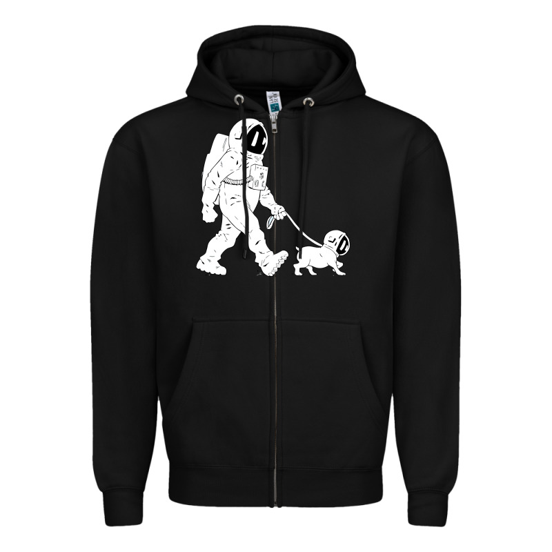 Walking The Dog Astronaut Zipper Hoodie by linhVisuals | Teevron