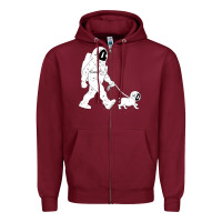 Burgundy walking the dog astronaut Zipper Hoodie - linhVisuals
