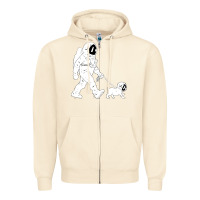 Sandshell walking the dog astronaut Zipper Hoodie - linhVisuals