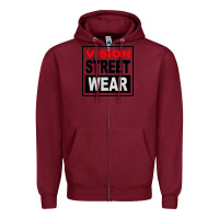Burgundy vision street wear tshirt Zipper Hoodie - linhVisuals