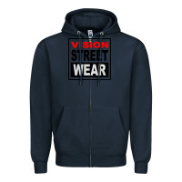 Navy vision street wear tshirt Zipper Hoodie - linhVisuals