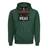 Sports Green vision street wear tshirt Zipper Hoodie - linhVisuals