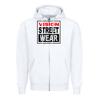 White vision street wear tshirt Zipper Hoodie - linhVisuals