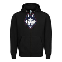 Black wolf head tshirt Zipper Hoodie - linhVisuals
