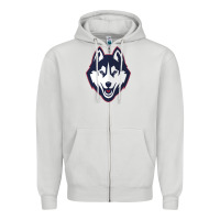 Dove Grey wolf head tshirt Zipper Hoodie - linhVisuals