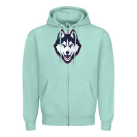 Seafoam wolf head tshirt Zipper Hoodie - linhVisuals