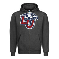 Charcoal Heather liberty flames Zipper Hoodie - linhVisuals