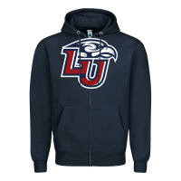 Navy liberty flames Zipper Hoodie - linhVisuals