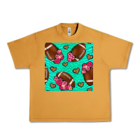Peanut Butter american football roses and hearts seamless pattern Urban Heavy Tee - BundleAndBundleShop