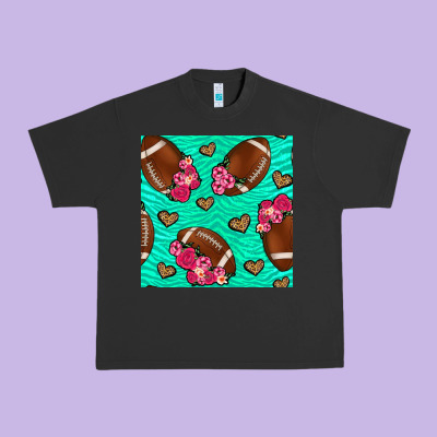 American Football Roses And Hearts Seamless Pattern Urban Heavy Tee Designed By Bundleandbundleshop