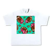 White american football roses and hearts seamless pattern Urban Heavy Tee - BundleAndBundleShop
