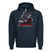 Navy manhattanville valiants Zipper Hoodie - linhVisuals