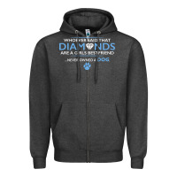 Charcoal Heather whoever said that diamonds are a girls best friend never owned a dog Zipper Hoodie - linhVisuals