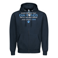 Navy whoever said that diamonds are a girls best friend never owned a dog Zipper Hoodie - linhVisuals