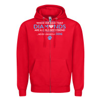Red whoever said that diamonds are a girls best friend never owned a dog Zipper Hoodie - linhVisuals