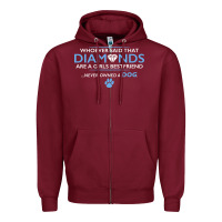 Burgundy whoever said that diamonds are a girls best friend never owned a dog Zipper Hoodie - linhVisuals