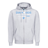 Heather Grey whoever said that diamonds are a girls best friend never owned a dog Zipper Hoodie - linhVisuals