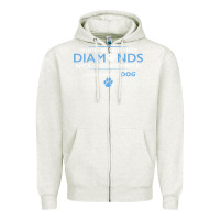 Oatmeal Heather whoever said that diamonds are a girls best friend never owned a dog Zipper Hoodie - linhVisuals