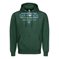 Sports Green whoever said that diamonds are a girls best friend never owned a dog Zipper Hoodie - linhVisuals