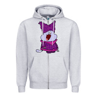 Heather Grey chowder Zipper Hoodie - linhVisuals