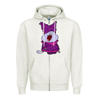 Oatmeal Heather chowder Zipper Hoodie - linhVisuals