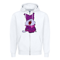 White chowder Zipper Hoodie - linhVisuals