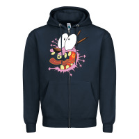 Navy courage the cowardly dog Zipper Hoodie - linhVisuals