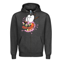 Charcoal Heather courage the cowardly dog Zipper Hoodie - linhVisuals