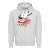 Dove Grey courage the cowardly dog Zipper Hoodie - linhVisuals