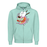 Seafoam courage the cowardly dog Zipper Hoodie - linhVisuals
