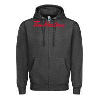 Charcoal Heather Tim Hortons Zipper Hoodie - linhVisuals