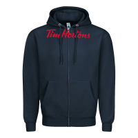 Navy Tim Hortons Zipper Hoodie - linhVisuals