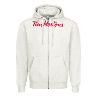 Oatmeal Heather Tim Hortons Zipper Hoodie - linhVisuals