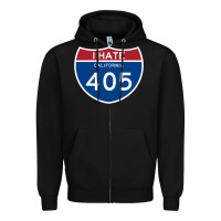 Black los angeles california interstate 405 (i 405) sweatshirt Zipper Hoodie - linhVisuals