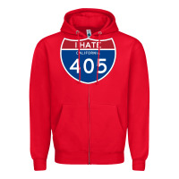 Red los angeles california interstate 405 (i 405) sweatshirt Zipper Hoodie - linhVisuals
