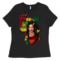 Black Free-ish since 1865 black woman Ladies Tee - FaDigitalArtStudio