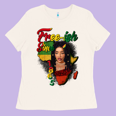 Free-ish Since 1865 Black Woman Ladies Tee Designed By Fadigitalartstudio