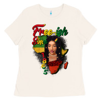 Bone Free-ish since 1865 black woman Ladies Tee - FaDigitalArtStudio