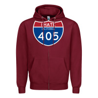 Burgundy los angeles california interstate 405 (i 405) sweatshirt Zipper Hoodie - linhVisuals