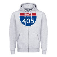 Heather Grey los angeles california interstate 405 (i 405) sweatshirt Zipper Hoodie - linhVisuals