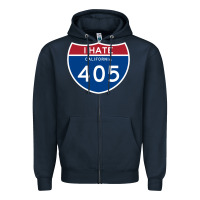 Navy los angeles california interstate 405 (i 405) sweatshirt Zipper Hoodie - linhVisuals
