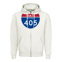 Oatmeal Heather los angeles california interstate 405 (i 405) sweatshirt Zipper Hoodie - linhVisuals