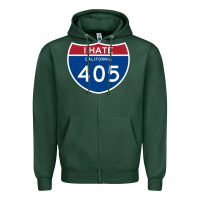 Sports Green los angeles california interstate 405 (i 405) sweatshirt Zipper Hoodie - linhVisuals