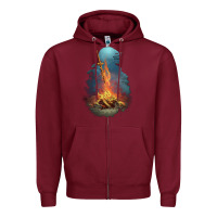 Burgundy Souls Bonfire Zipper Hoodie - linhVisuals