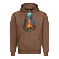 Chestnut Souls Bonfire Zipper Hoodie - linhVisuals