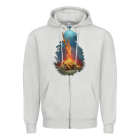 Dove Grey Souls Bonfire Zipper Hoodie - linhVisuals