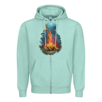 Seafoam Souls Bonfire Zipper Hoodie - linhVisuals