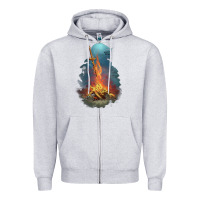Heather Grey Souls Bonfire Zipper Hoodie - linhVisuals