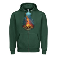 Sports Green Souls Bonfire Zipper Hoodie - linhVisuals